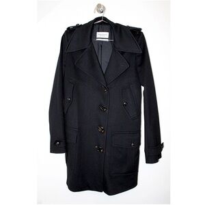 Yves Saint Laurent Rive Gauche 2004 Black Wool Coat